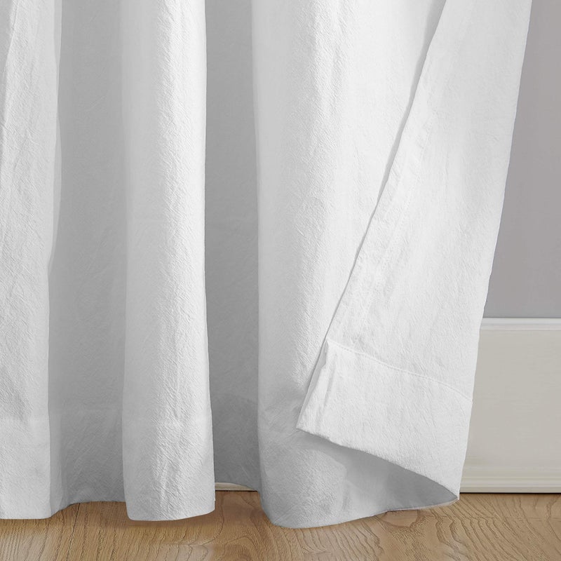Archaeo Washed Cotton Twist Tab Curtain, 52" x 108", White - Image 4